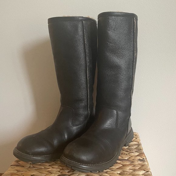 UGG Shoes - UGG Womens Tall Brooks Boots - Leather, Fleece-lined